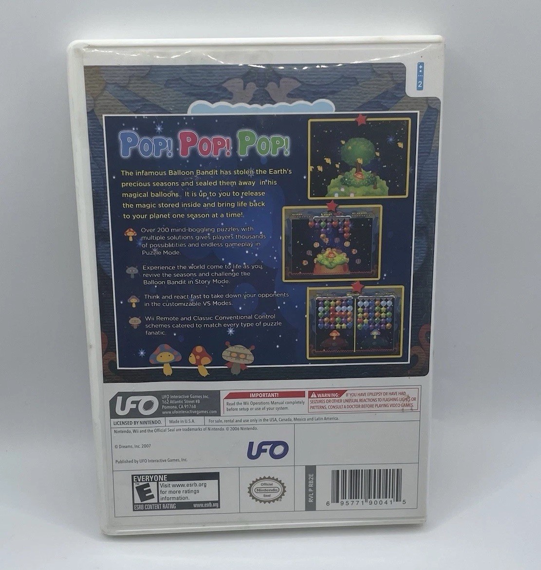 Balloon Pop (Nintendo Wii, 2007)- UFO Interactive Games- Puzzle