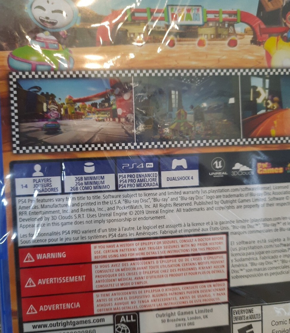 PS4 Race With Ryan Game Sony Playstation 4 Rated E Comic Mischief Brand New