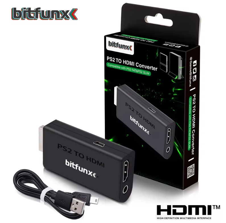 Bitfunx HDMI-compatible Converter Adapter Ypbpr Input for Sony PS2