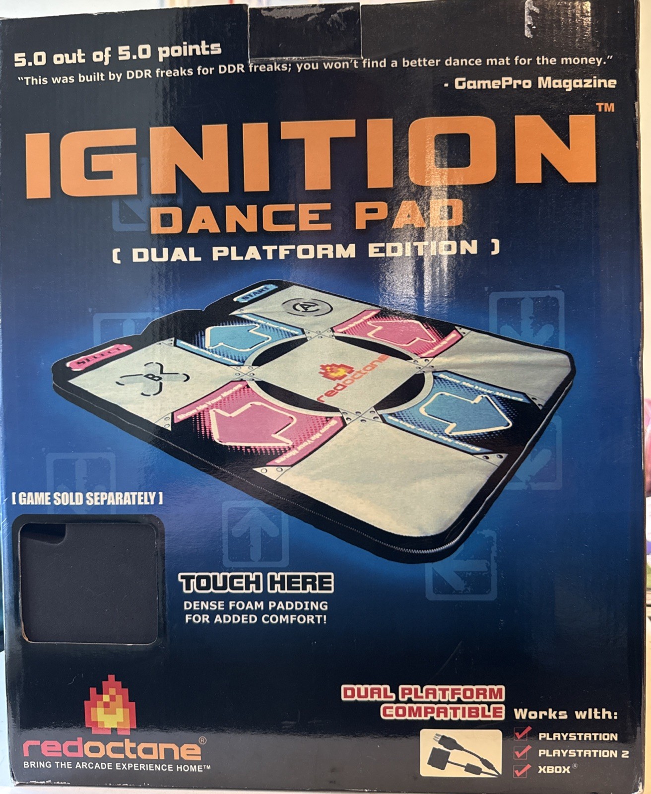 Red Octane IGNITION Dance Pad Dual Platform Edition Arcade Experience w/Foam Pad