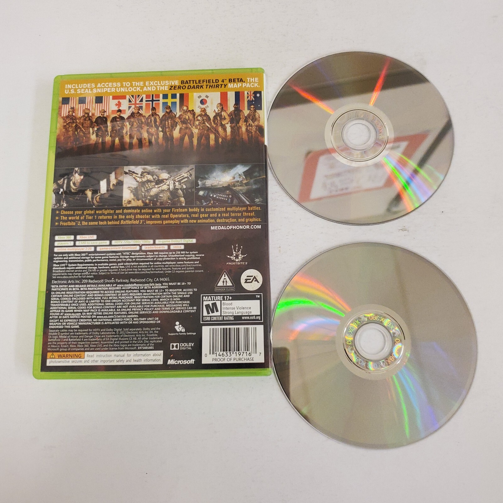 Medal of Honor: Warfighter (Xbox 360) GOOD W/MANUAL 2-DISC