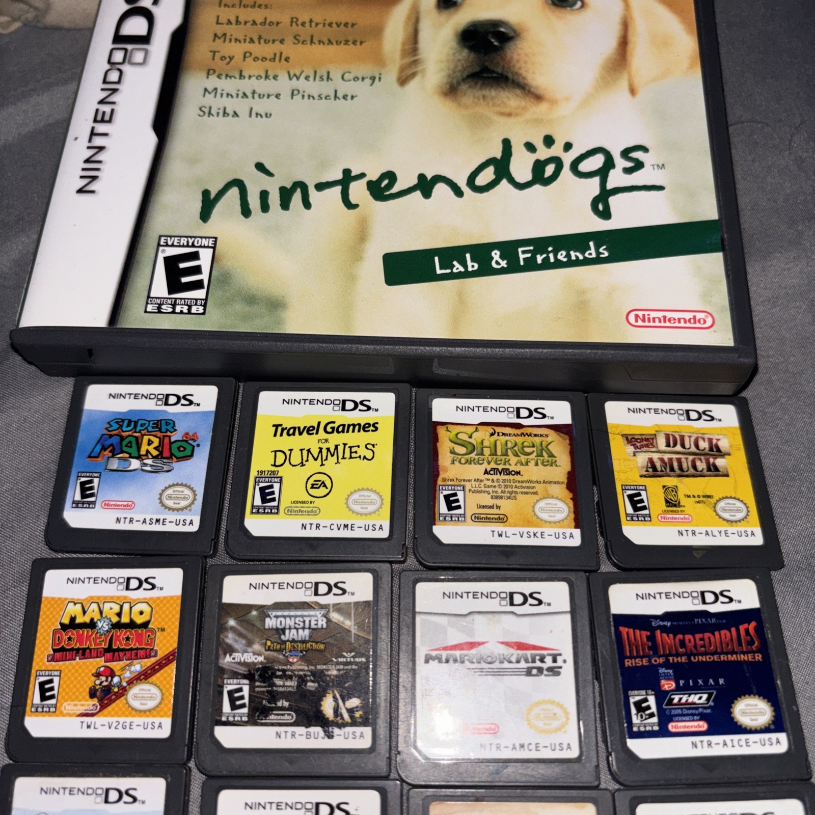 Nintendo DS/GBA Game 14 game lot (Nintendogs, mariokart, meteos,super mario64)