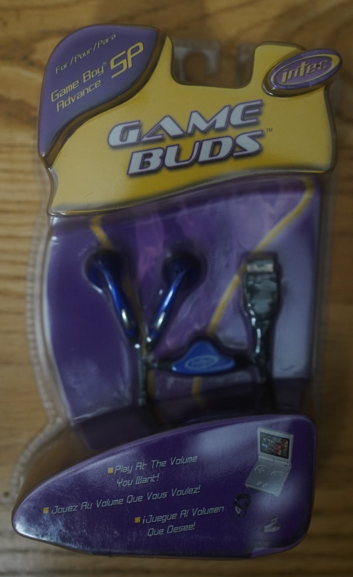 VINTAGE 2004 INTEC GAME BOY ADVANCE SP GAME BUDS EAR BUD HEADPHONES BLUE SEALED