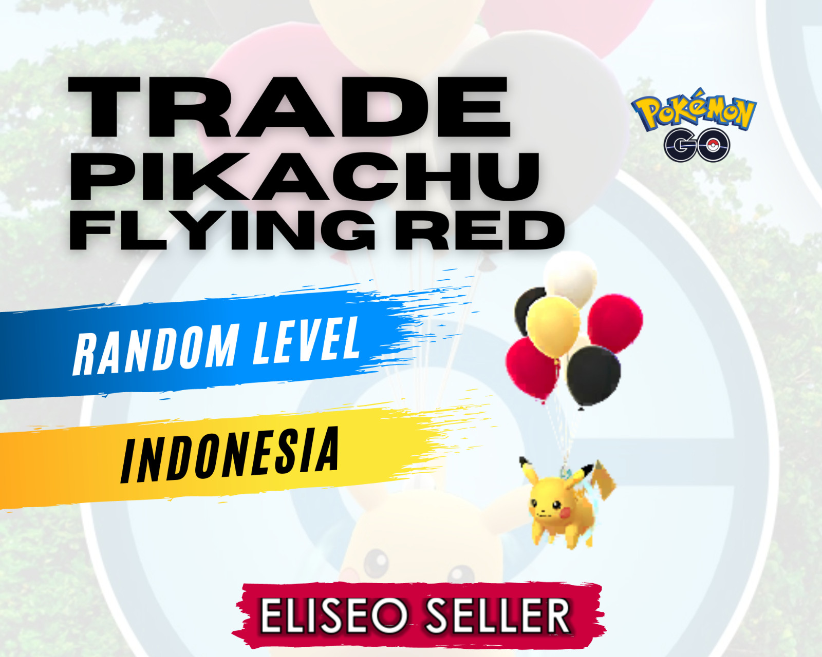 Trade Pikachu Flying Red – Pokemon Pikachu Balloons Indonesia GO – Red Balloons