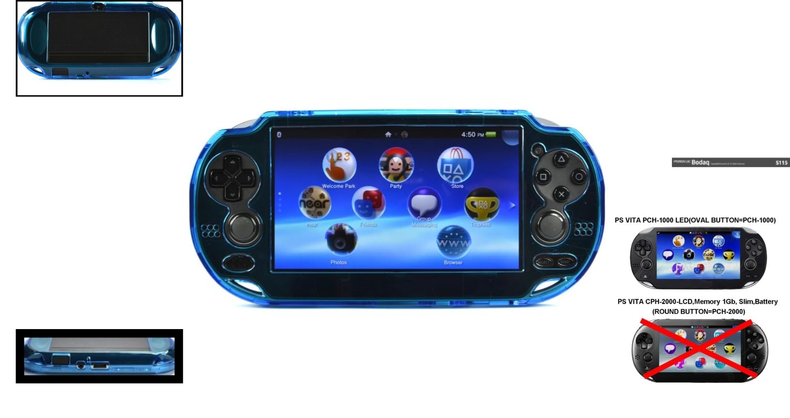 Light Blue Hard Case for PS VITA 1000 – Stylish & Protective Gaming Cover