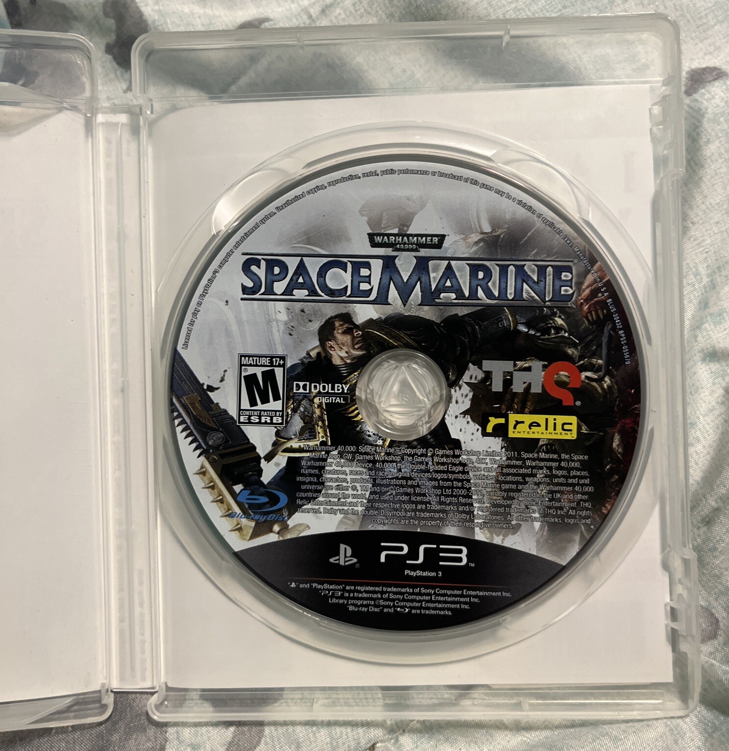 Warhammer 40,000: Space Marine (Sony PlayStation 3, 2011) No Manual EUC Tested