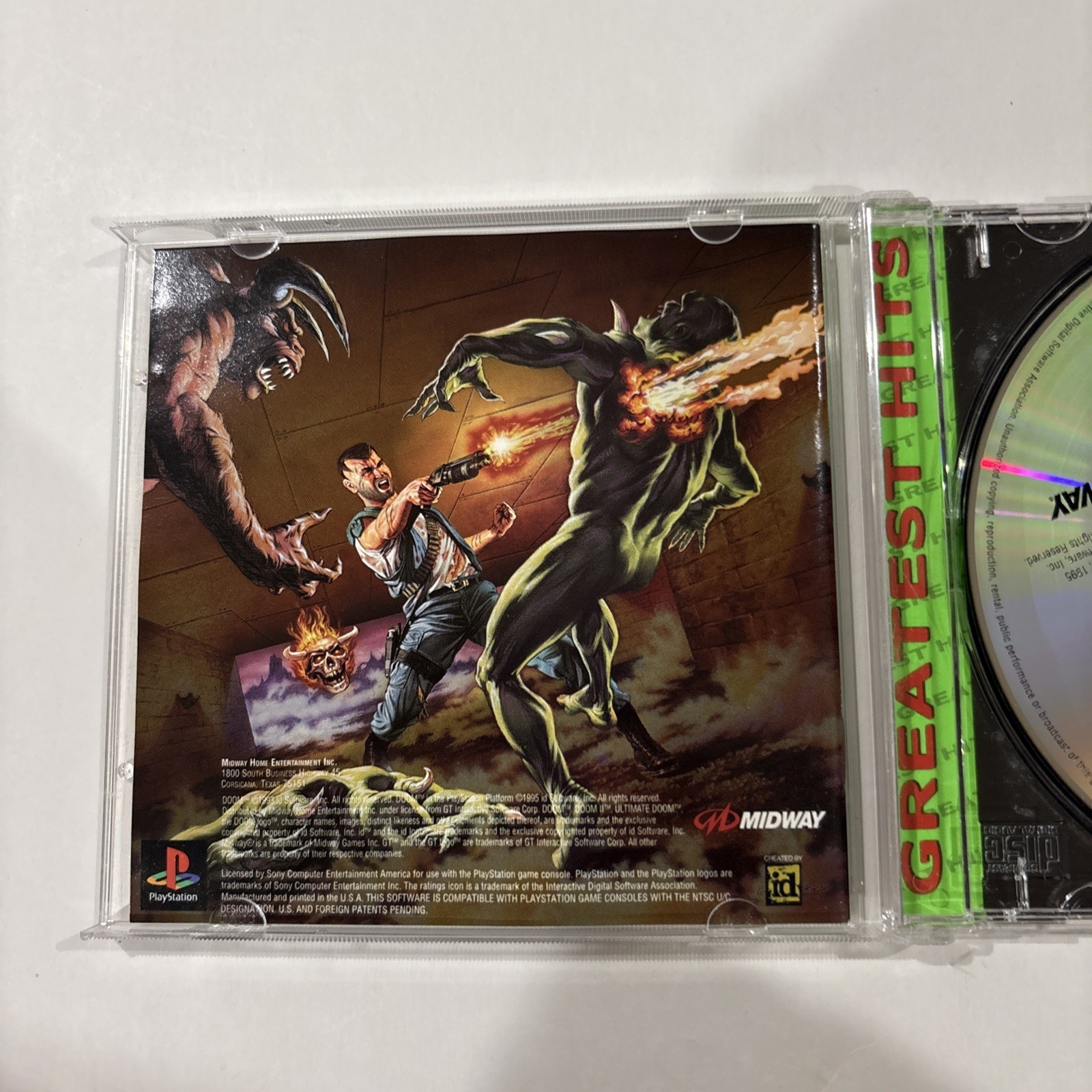 Doom (PlayStation, PS1, 1995) Greatest Hits, CIB, Complete, Tested & Works