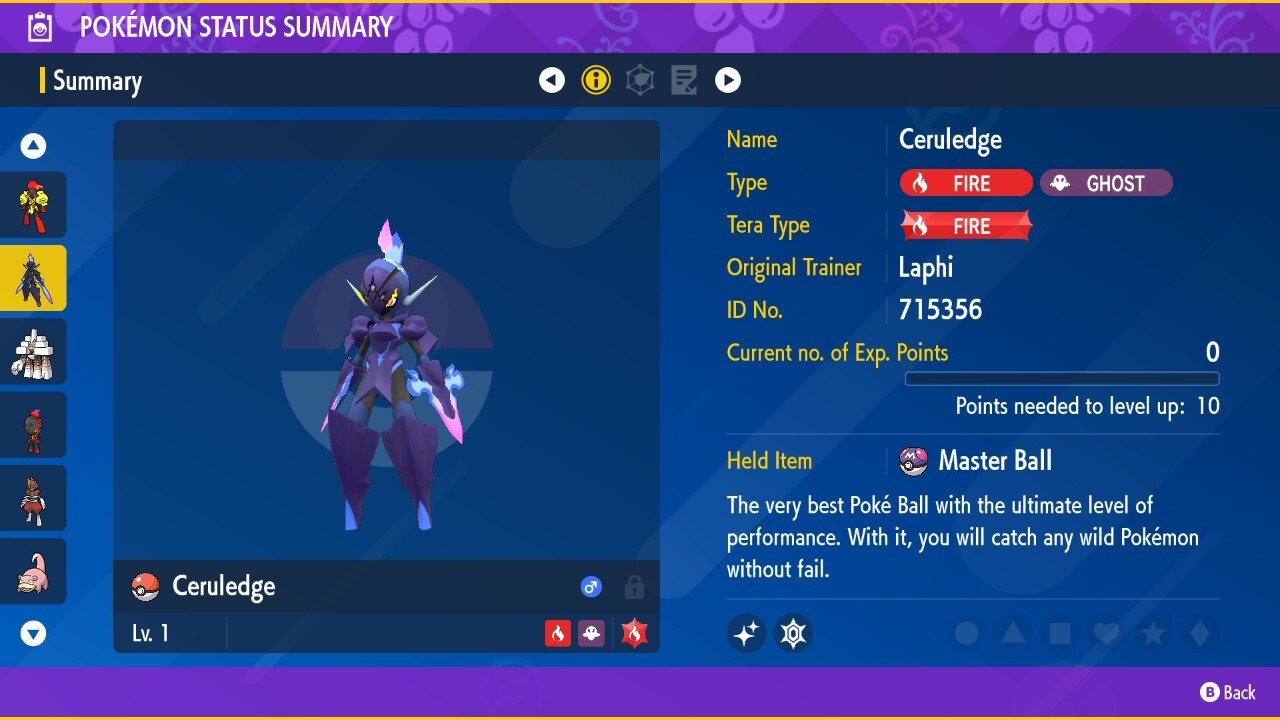 Shiny Ceruledge & Armarouge 6IV Bundle Pokemon Scarlet Violet with 2 Master Ball