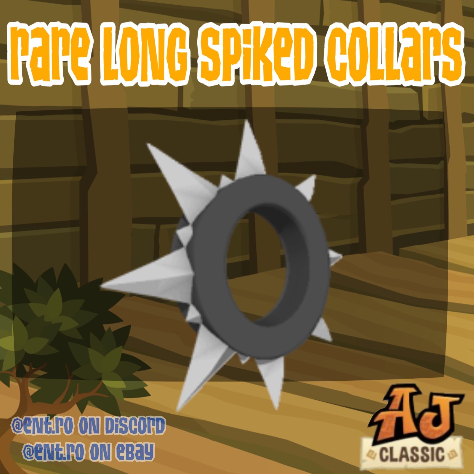 Animal Jam Classic Solid Spiked Collar (READ DESC BEFORE BUYING)