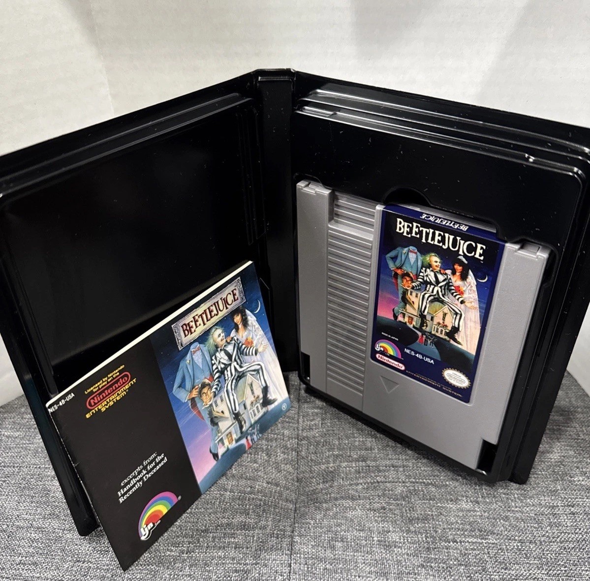 Beetlejuice NES Game Complete W/ Manual & New case! Cleaned, Tested & Working
