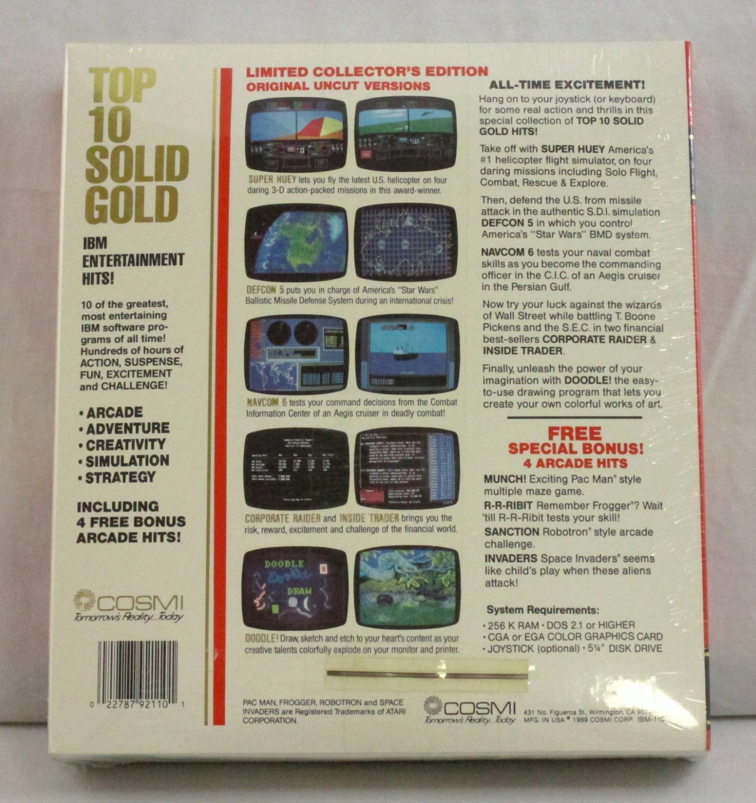 Top 10 Solid Gold Vintage Computer Game Collection PC 5.25″ Cosmi 1989 SEALED