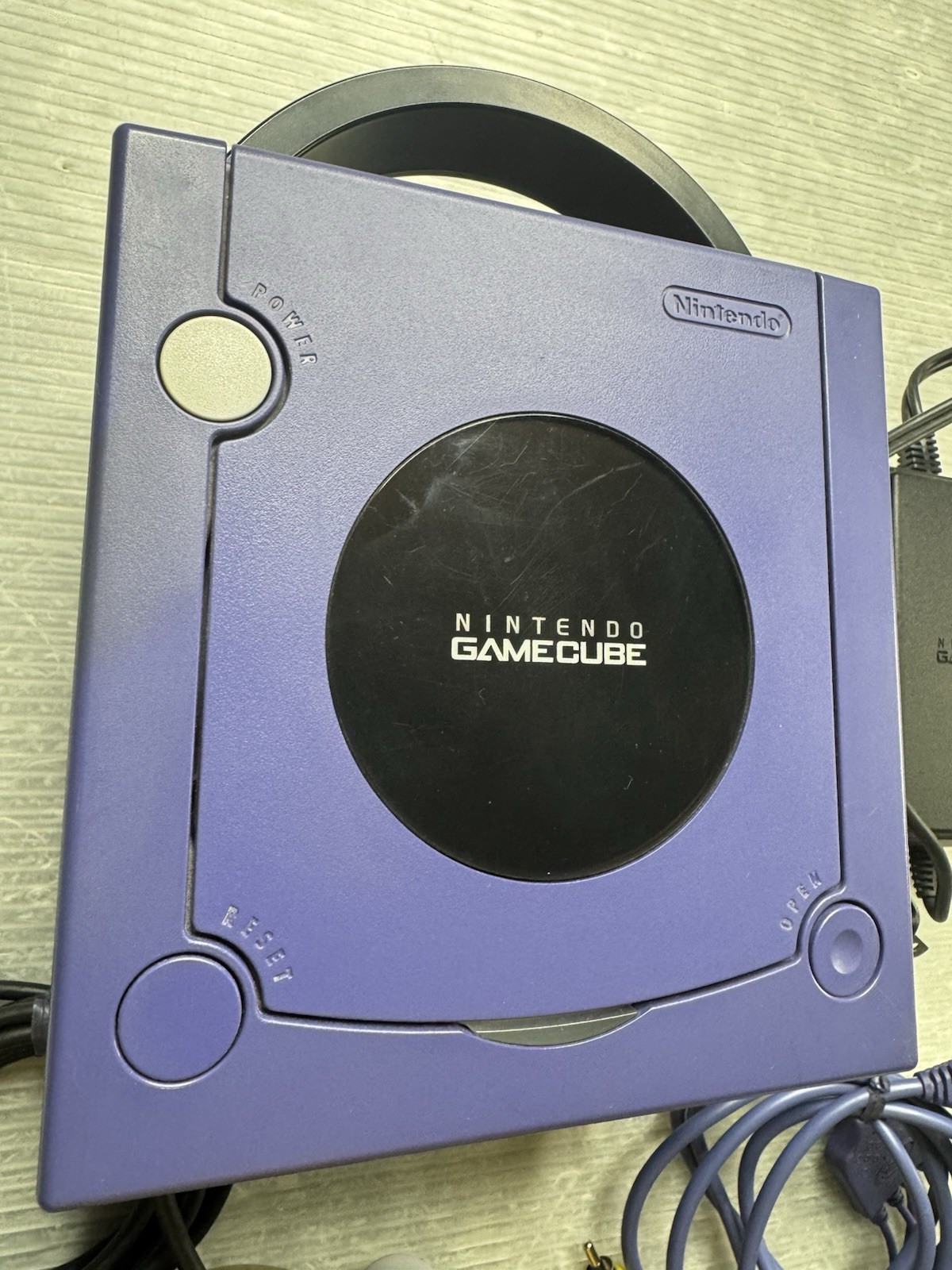 NINTENDO GAMECUBE CONSOLE DOL-001 Indigo power cord A/V cable METROID PRIME 1& 2