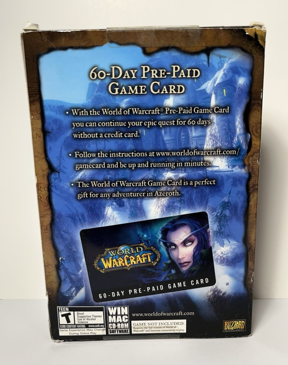 VTG World of Warcraft 60 Day Pre-Paid Game Card Box SEALED Collectible READ