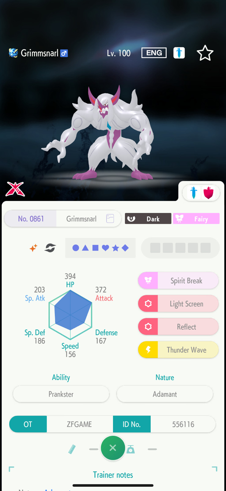 ✨6IV SHINY Grimmsnarl + EVS🚀 POKEMON HOME✨Champions✨Online delivery⚡