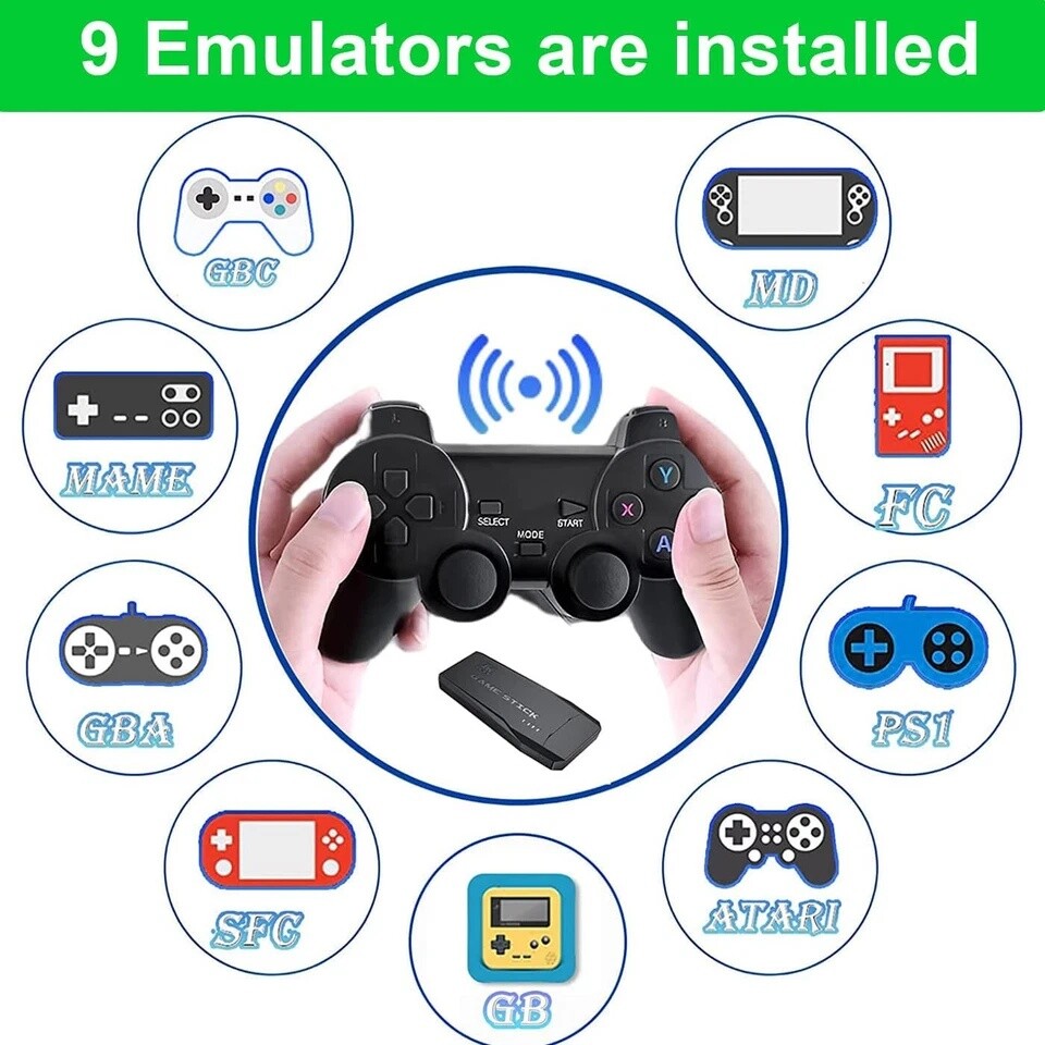 Retro Game Console 4K HDMI Output Plug and Play 20000+ Game Gamepad Controllers