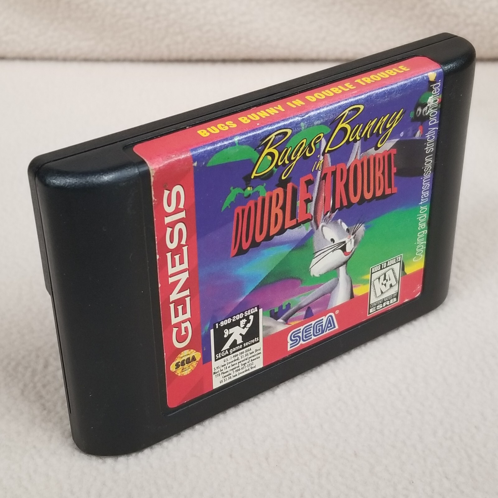 SEGA Genesis Bugs Bunny In Double Trouble Game Cartilage ONLY Contacts Cleaned!