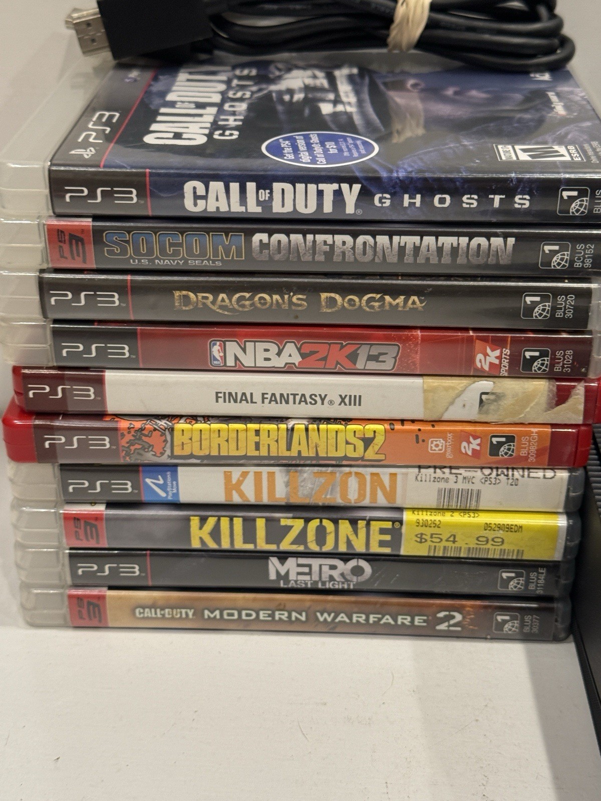 Sony PS3 Super Slim 500GB Console Bundle 21 Games 2 OEM Controllers Tested Works