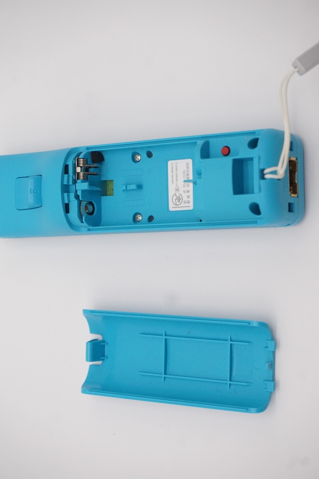 Nintendo Light Blue Wii Motion Plus Controller With Bumper And Wrist Strap