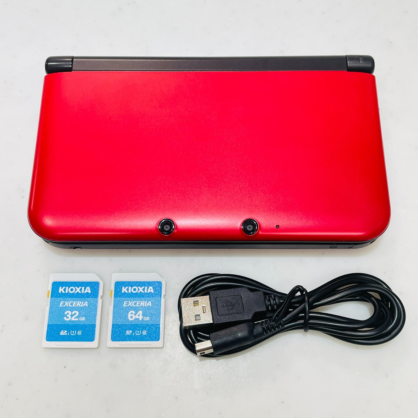 Nintendo 3DS LL XL Red Black Console Region Free English System + Charger SD