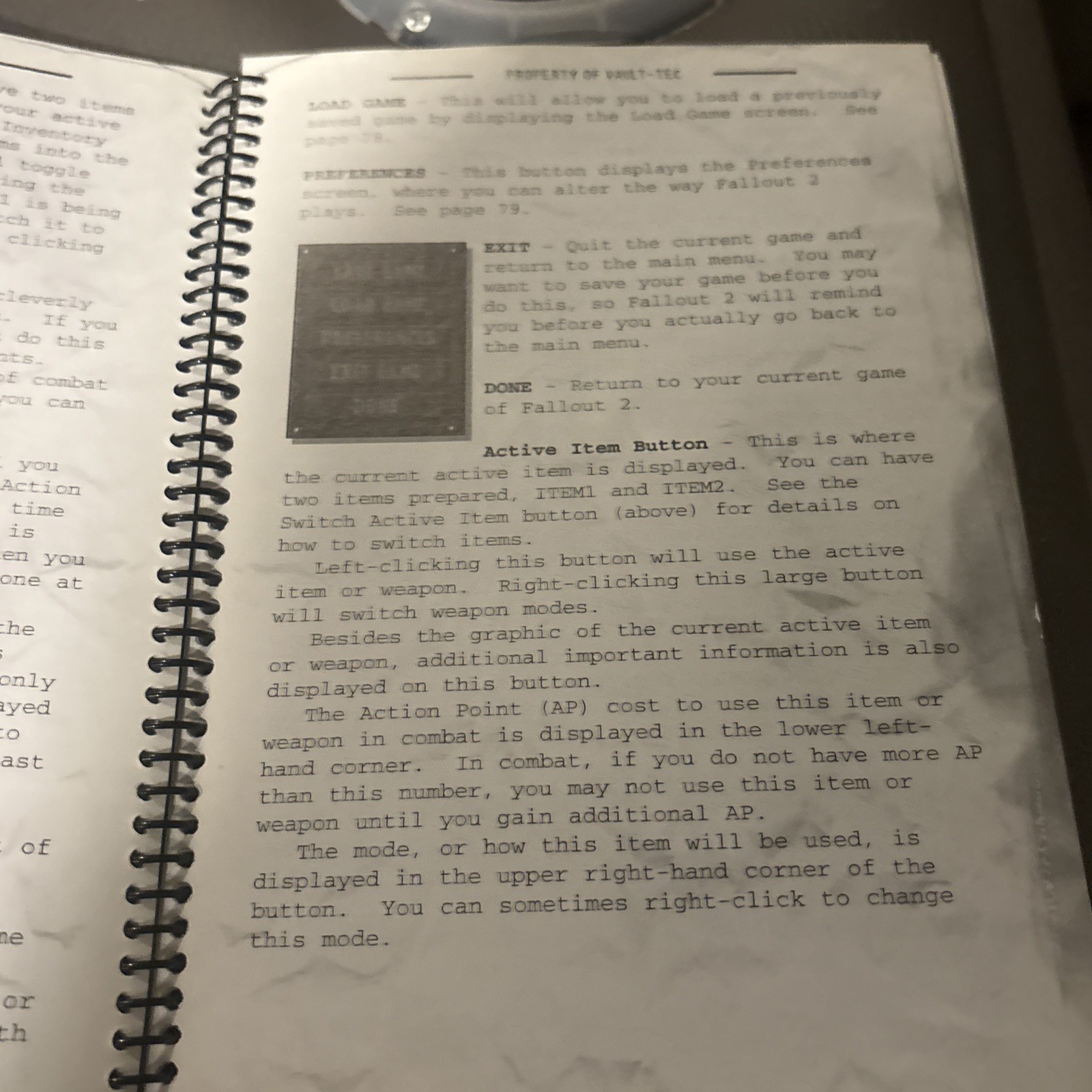 Vintage Vault Tec Lab Journal Game Manual Only