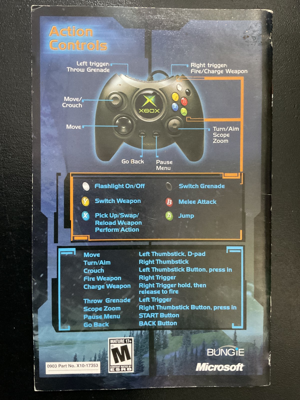 Halo Combat Evolved Microsoft XBOX Instruction Manual Only