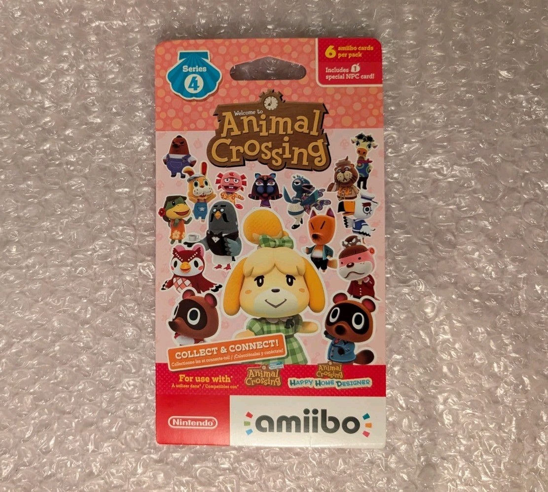 Nintendo Animal Crossing Series 4 Pack Amiibo Cards 6 +1 Special NPC SEALED