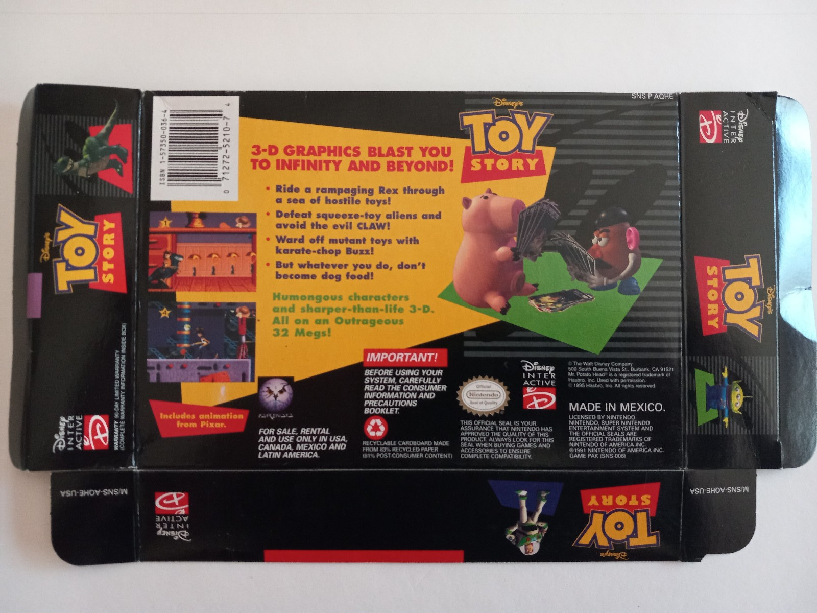 Disney’s Toy Story (SNES) Super Nintendo CIB Complete 1995 Mexico RARE