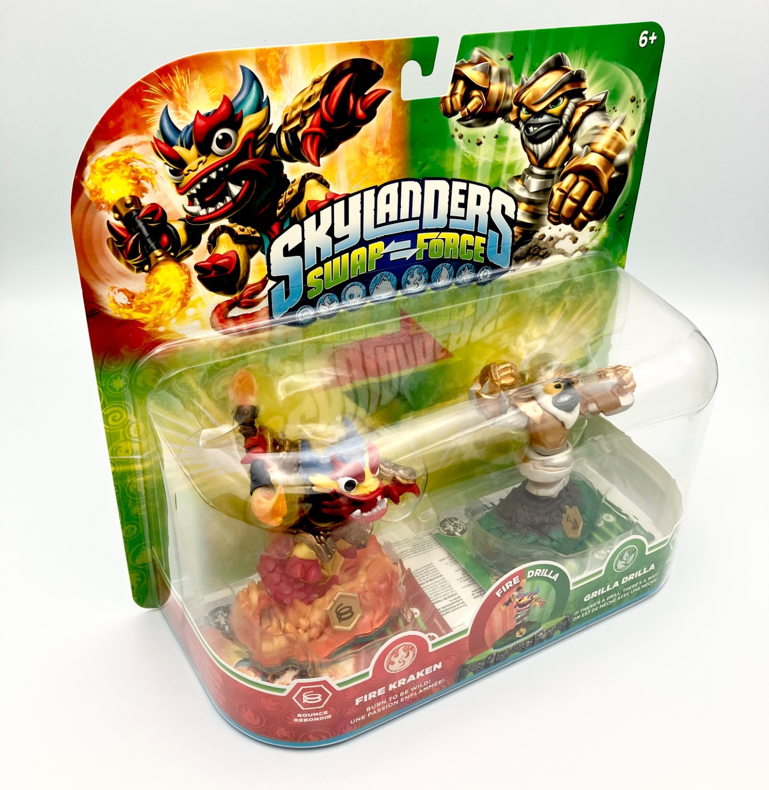 Skylanders Swap Force Fire Kraken Grilla Drilla Figures Combo Pack NEW SEALED