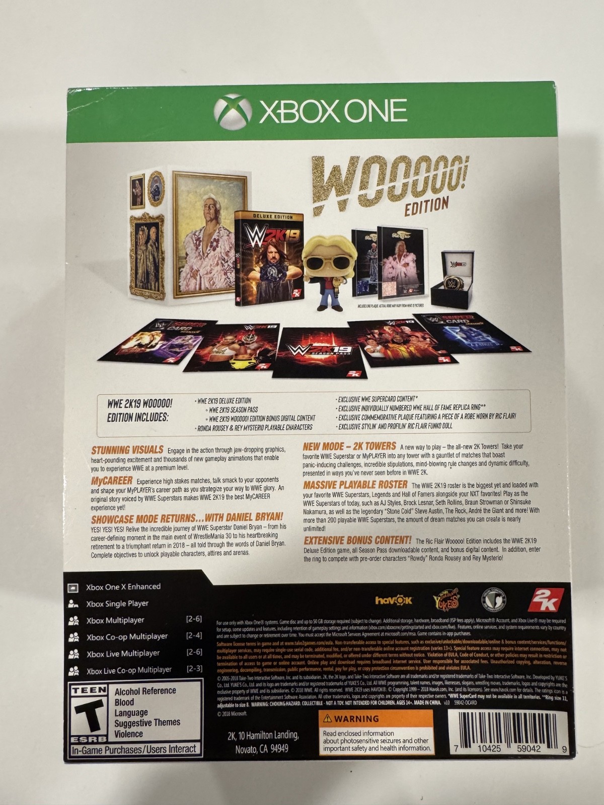 WWE 2K19 Ric Flair Wooooo! Edition Video Game Xbox One WWF Wrestling Funko Pop