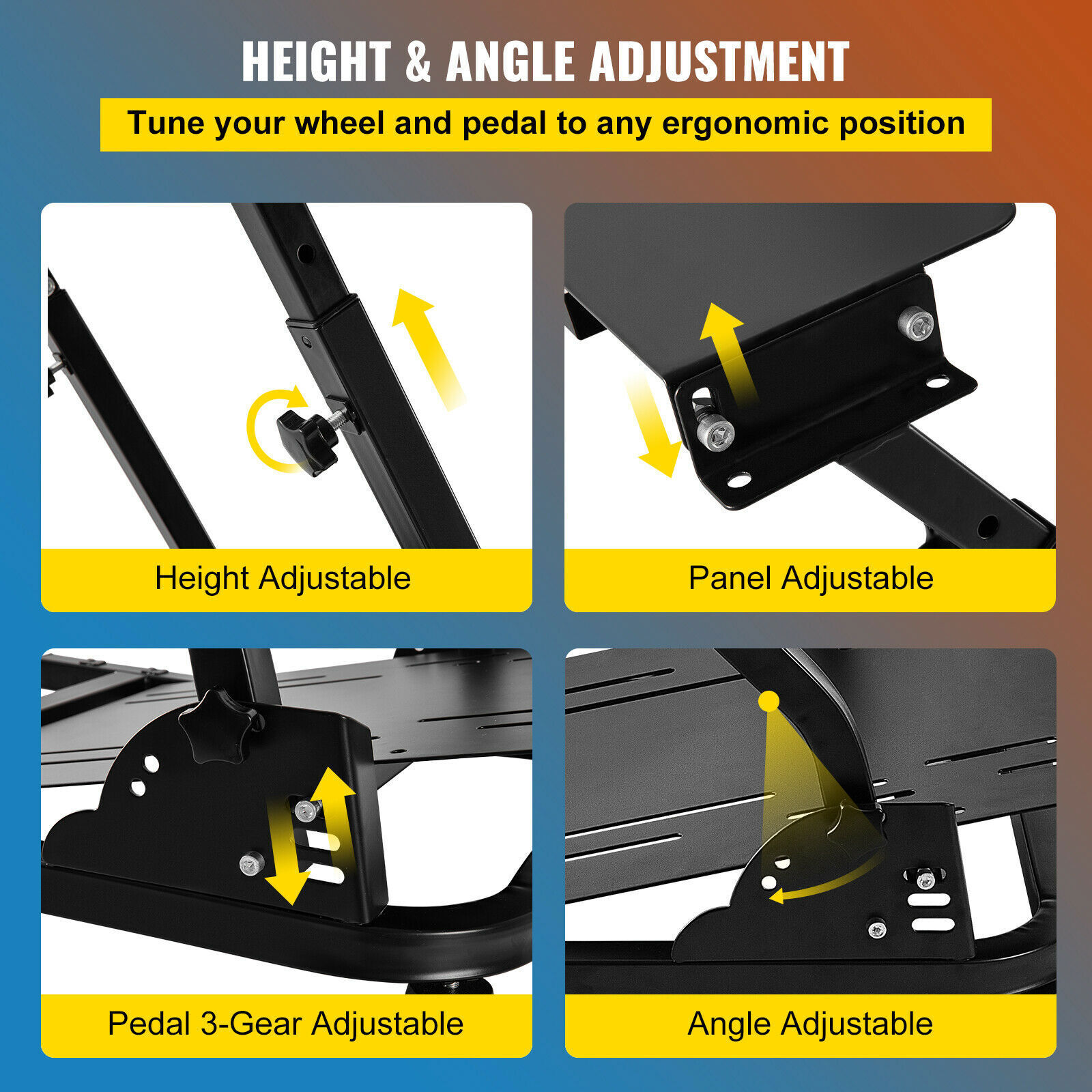 Racing Simulator Cockpit Steering Wheel Stand for Logitech G920 G29 Thrustmaster