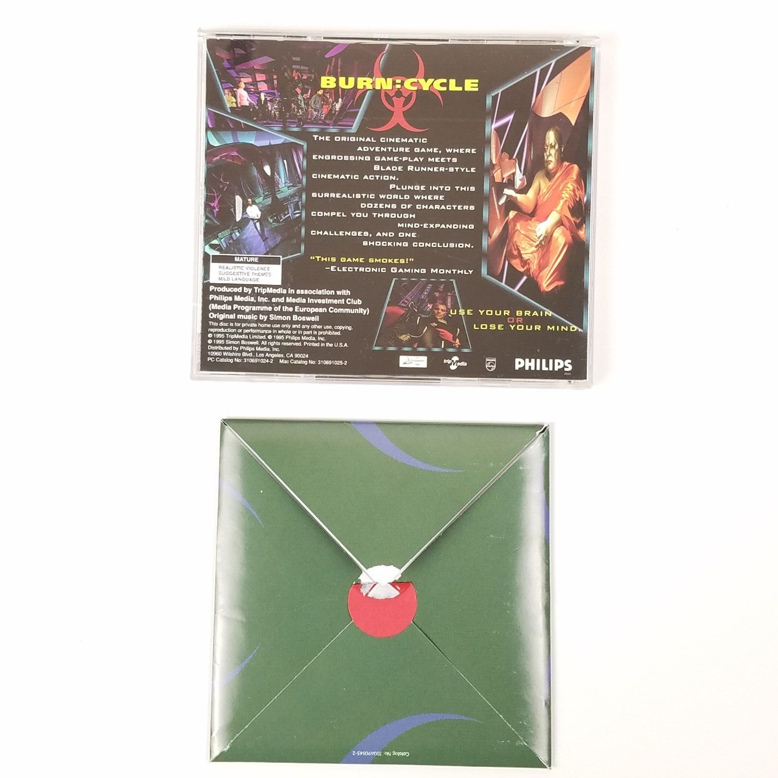 Burn Cycle PC/Mac/CD-ROM Big Box Complete in Box FMV Style Game w/ Soundtrack
