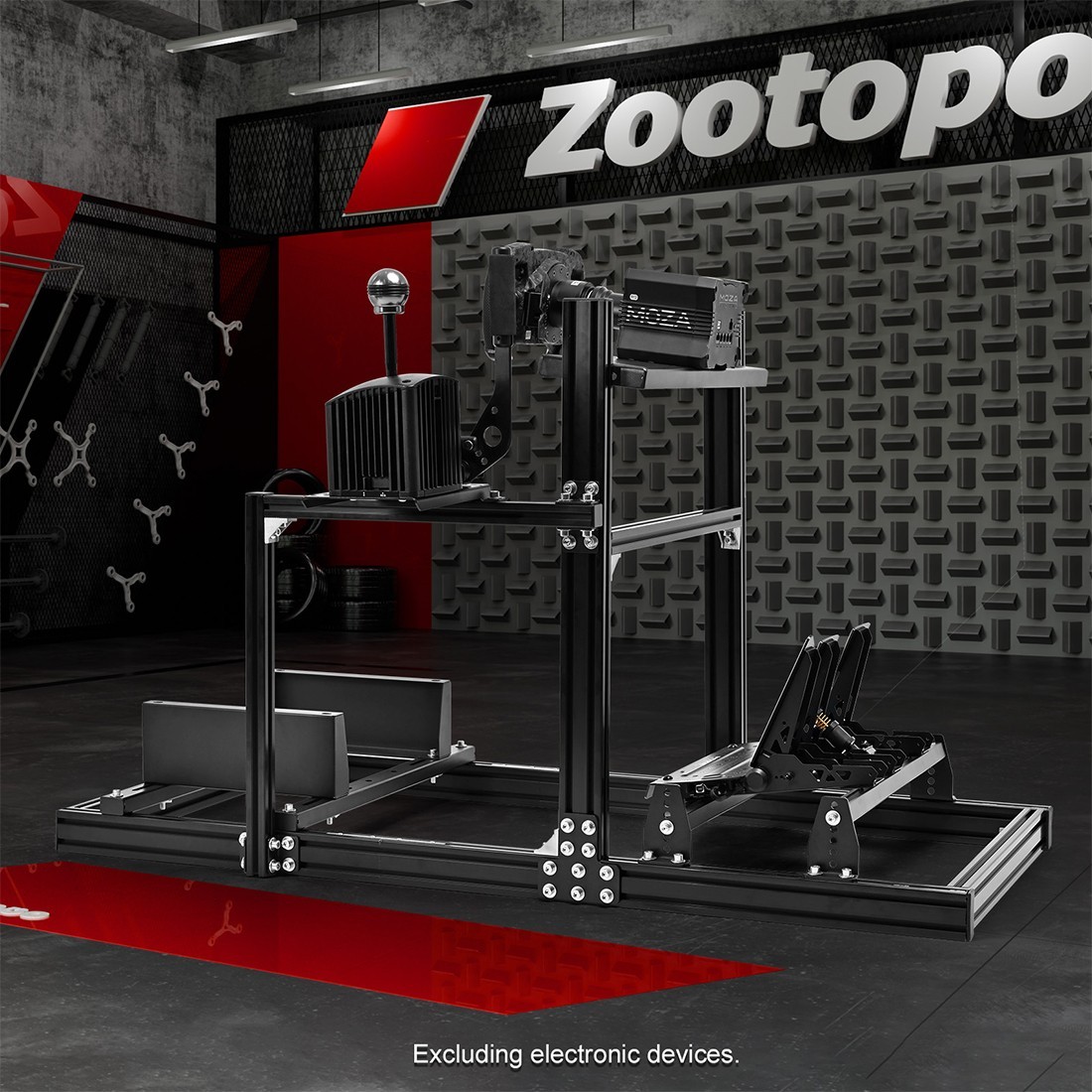Zootopo 3060 Aluminum Racing Sim Cockpit With Seat & TV Stand Fit Thrustmaster
