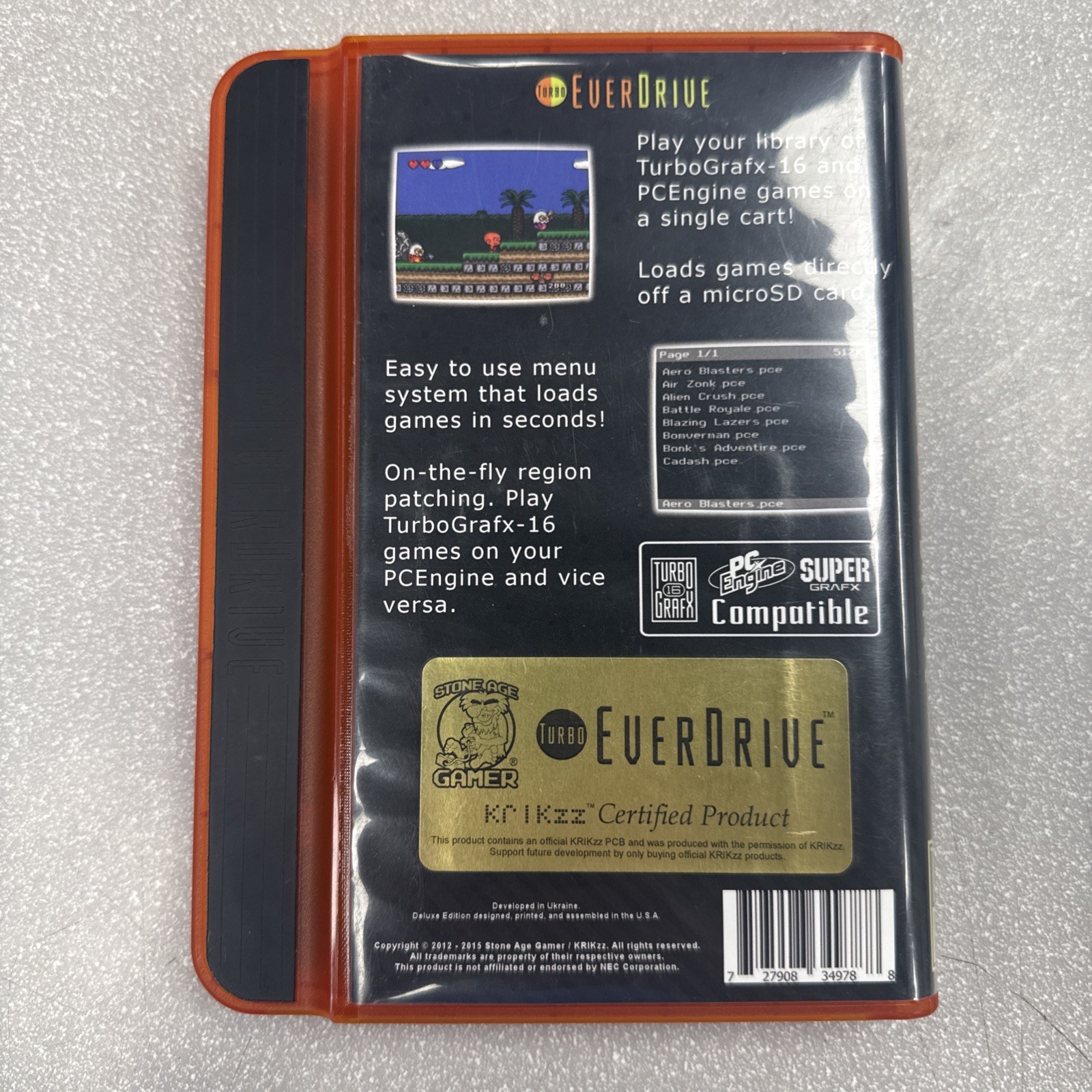 KRIKZZ TURBO EVERDRIVE – NEC PC Engine – Turbografx-16 + No SD CARD