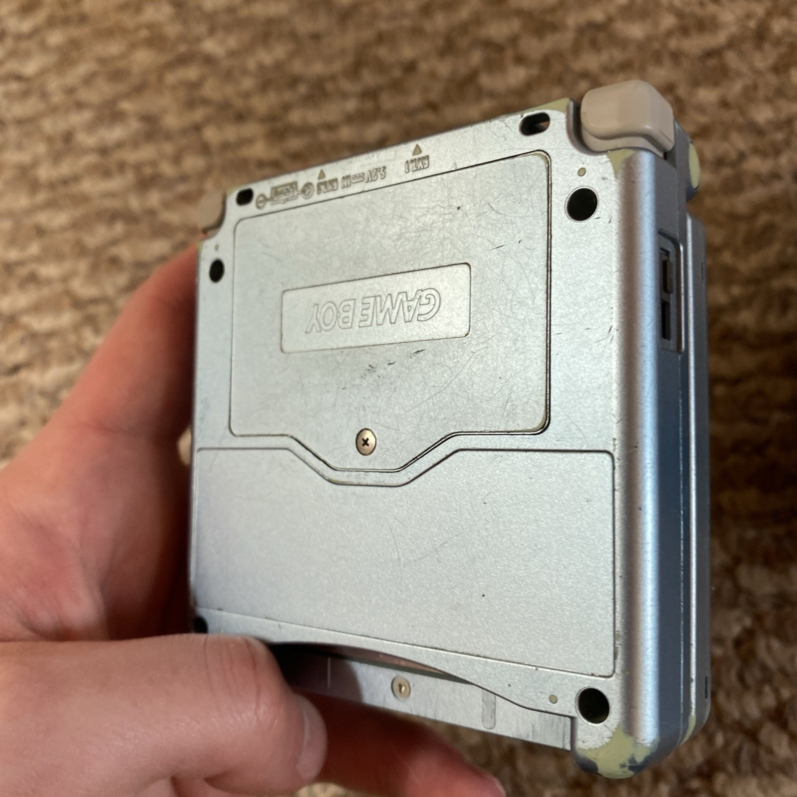 Nintendo Game Boy Advance SP AGS-101 Pearl Blue Handheld Console with Charger