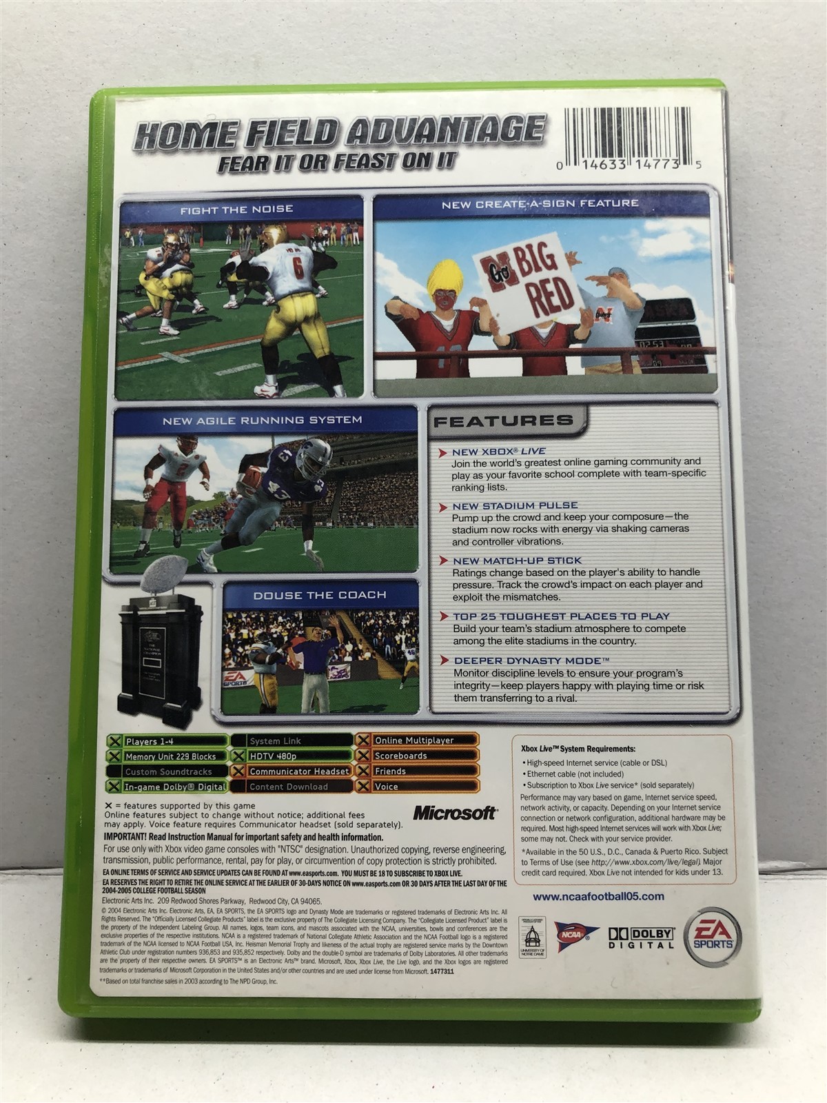 NCAA Football 2005 (Microsoft Xbox, 2004) Complete w/ Manual – Tested Working