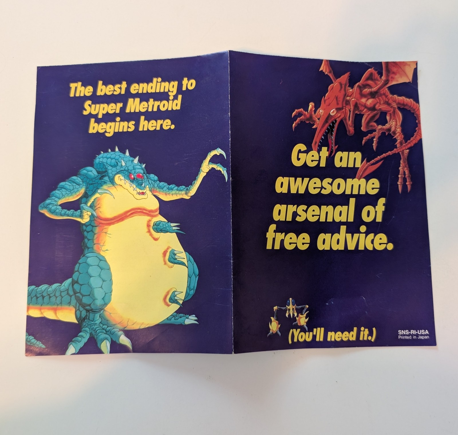 Super Metroid (Super Nintendo SNES 1994) Players Guide Offer Insert Only