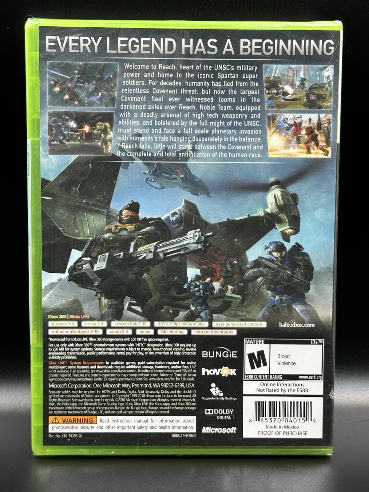 Halo: Reach • Sealed • 1st Print • Xbox 360