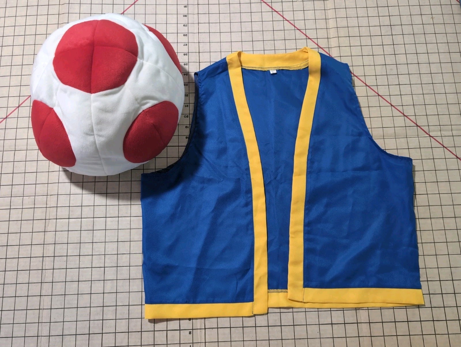 Super Nintendo World Mario Toad Halloween Costume Cosplay -Mushroom Hat, Vest