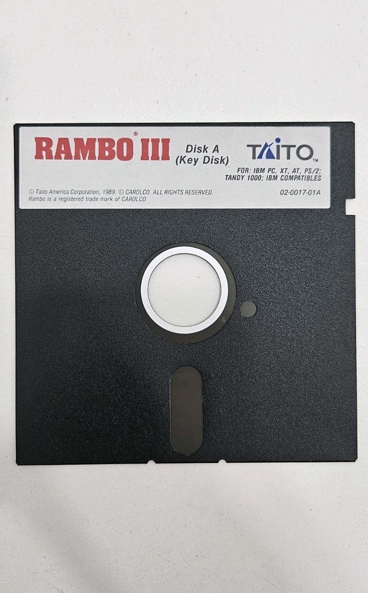Rambo III IBM Tandy PC Game Floppy Disks Disk A Disk B 1989