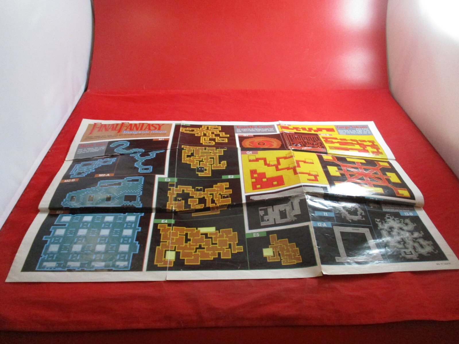 Final Fantasy I Nintendo NES Foldable Dungeon Map Poster Insert ONLY #P1