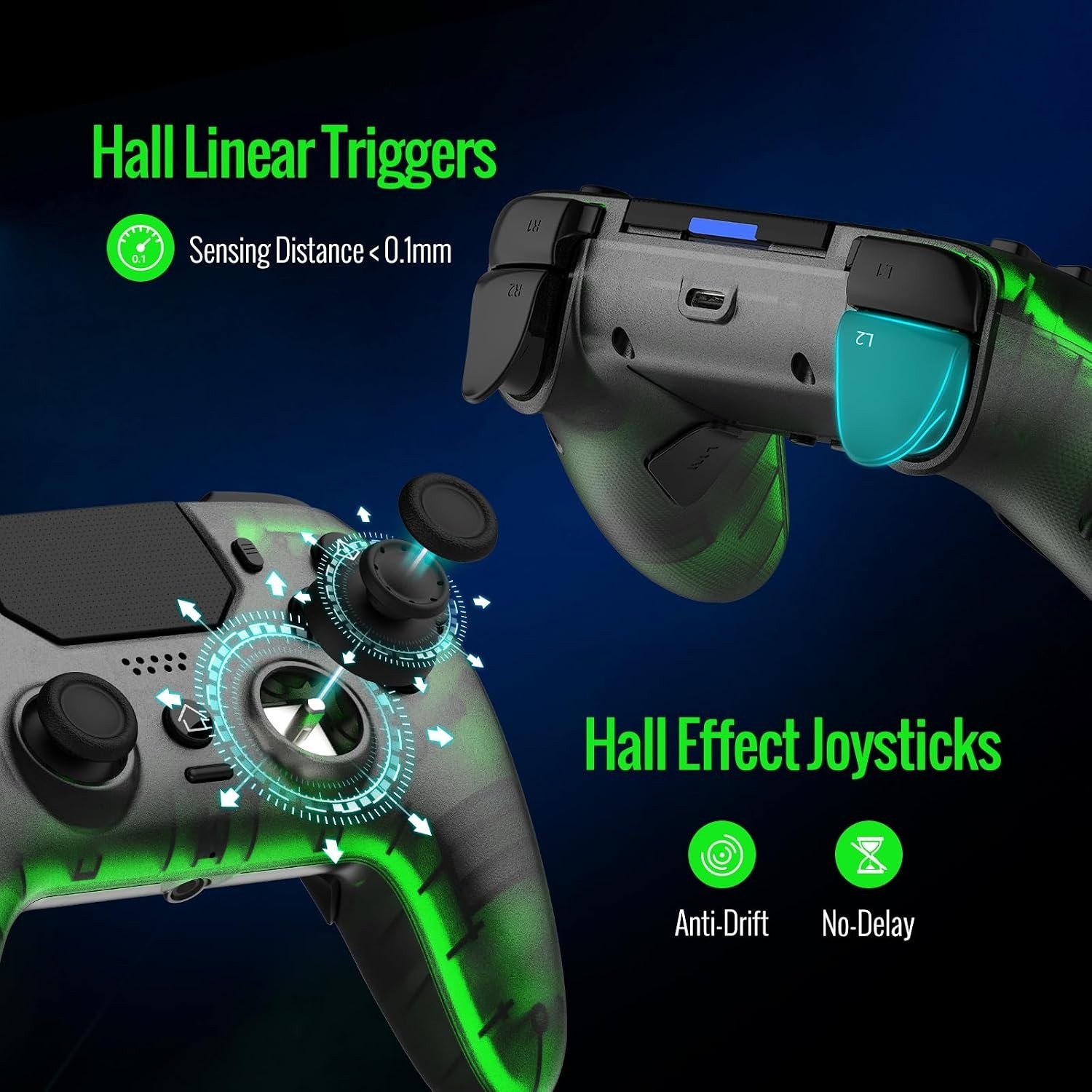 Dual Vibration Wireless Controller, Black/Clear