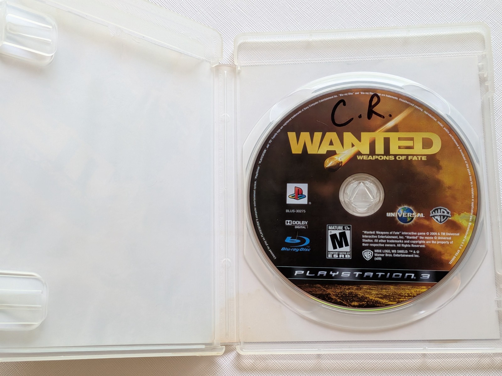 Wanted: Weapons of Fate (Sony PlayStation 3, 2009) Damaged Artwork – Tested