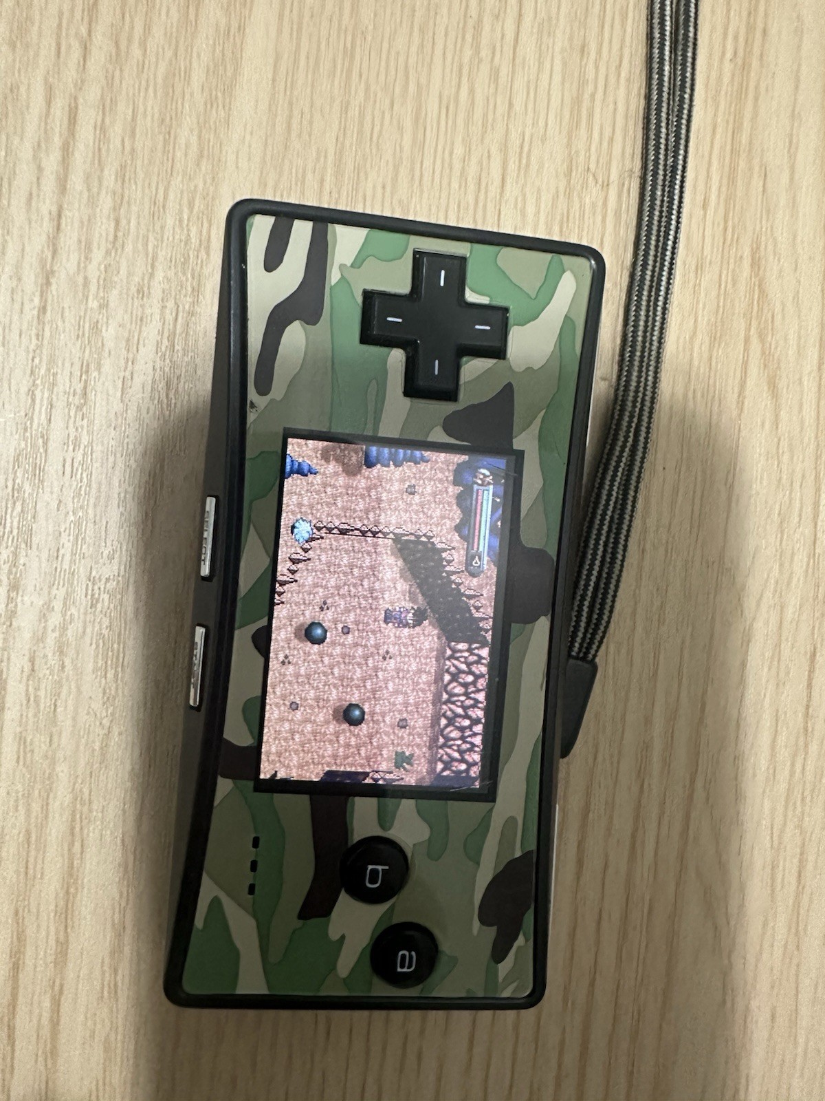 WORKING!!! Authentic Nintendo Gameboy Micro W/ Camo Faceplate. Fully Functional!