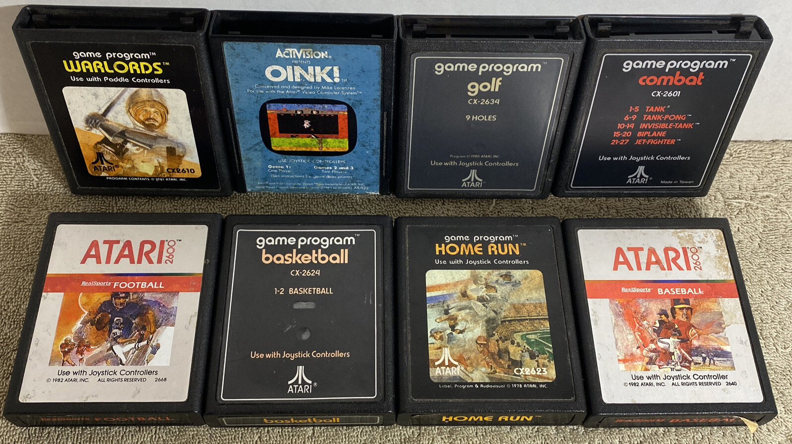 UNTESTED AS IS Sports Basketball Baseball Football Golf Atari 8 Game Lot Bundle