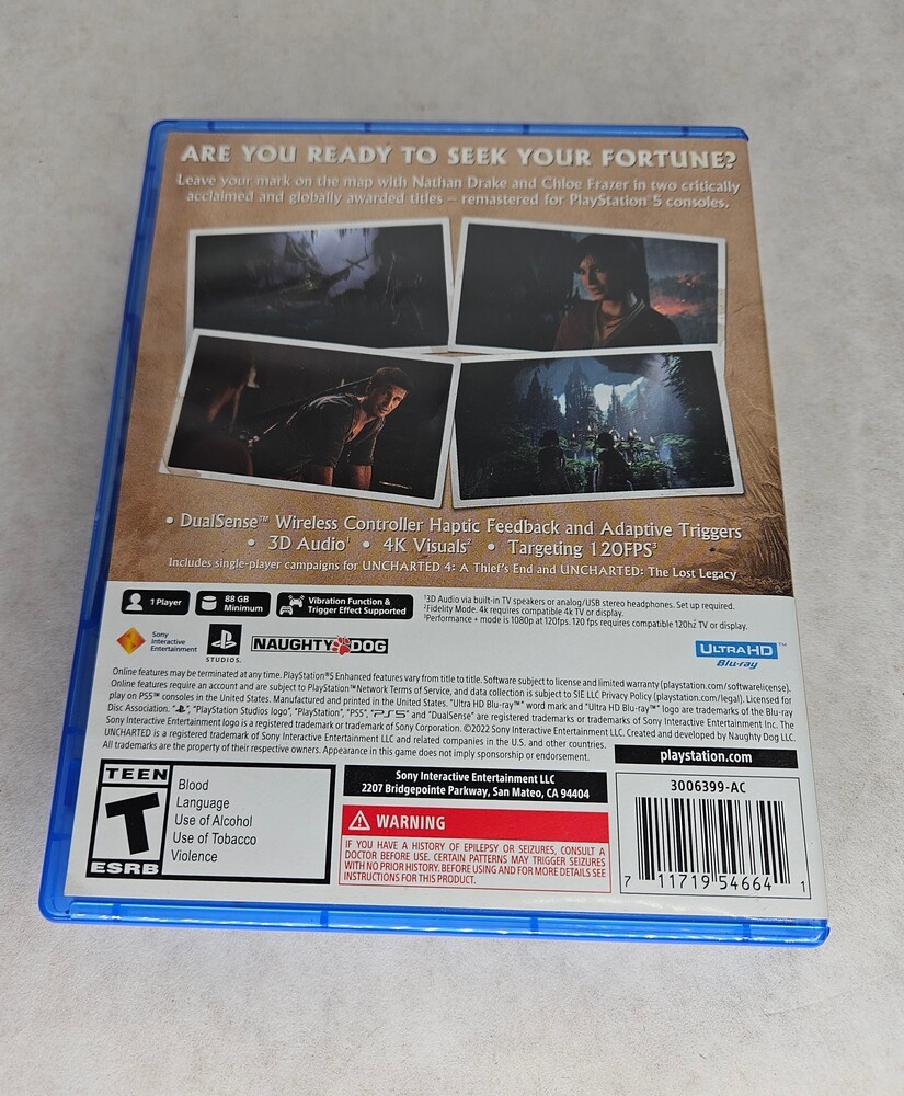 Sony PS5 Playstation 5 Remastered Uncharted Legacy of Thieves Collection