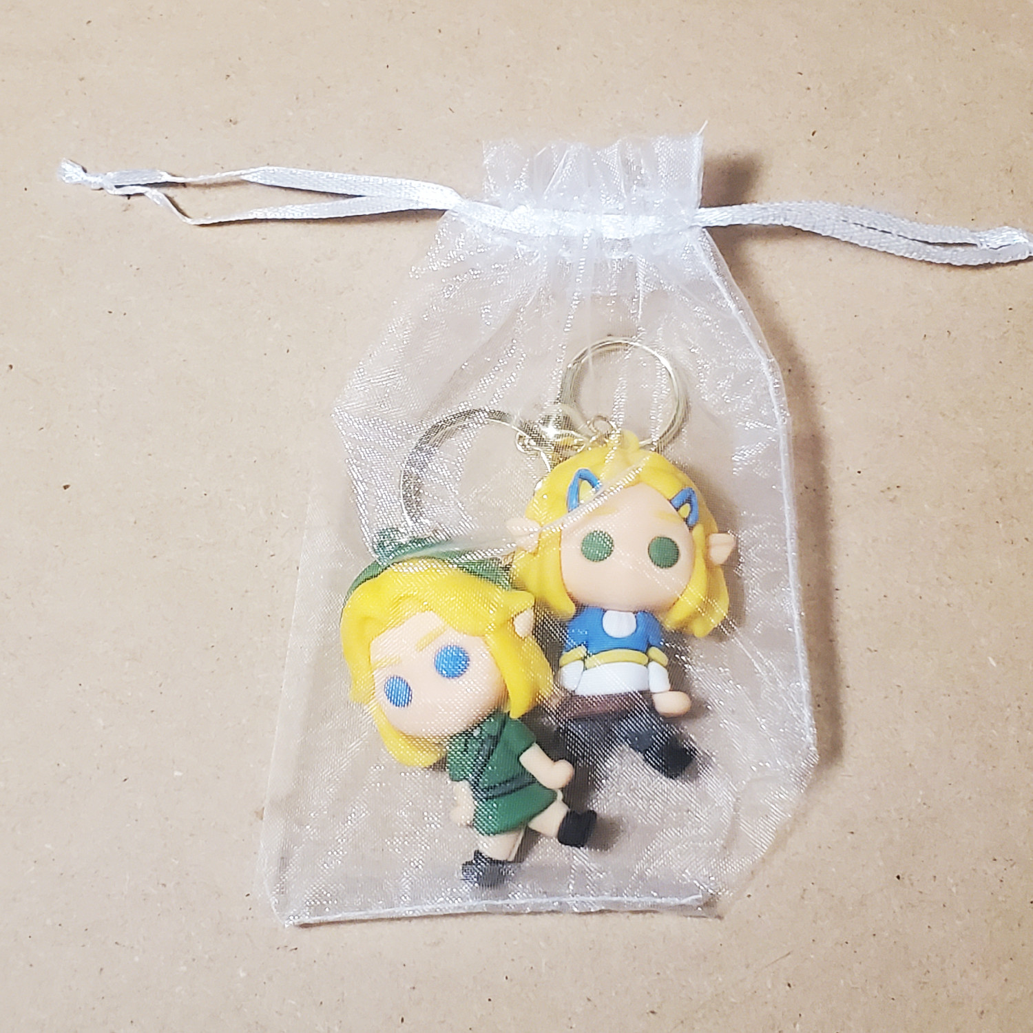 Link and Zelda mini figures keychain backpack clip accessory pendants BOTW TOTK