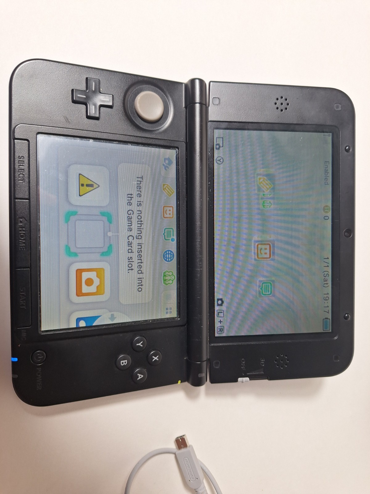 Nintendo 3DS XL Blue Black Handheld Console Charger Stylus Tested New Battery