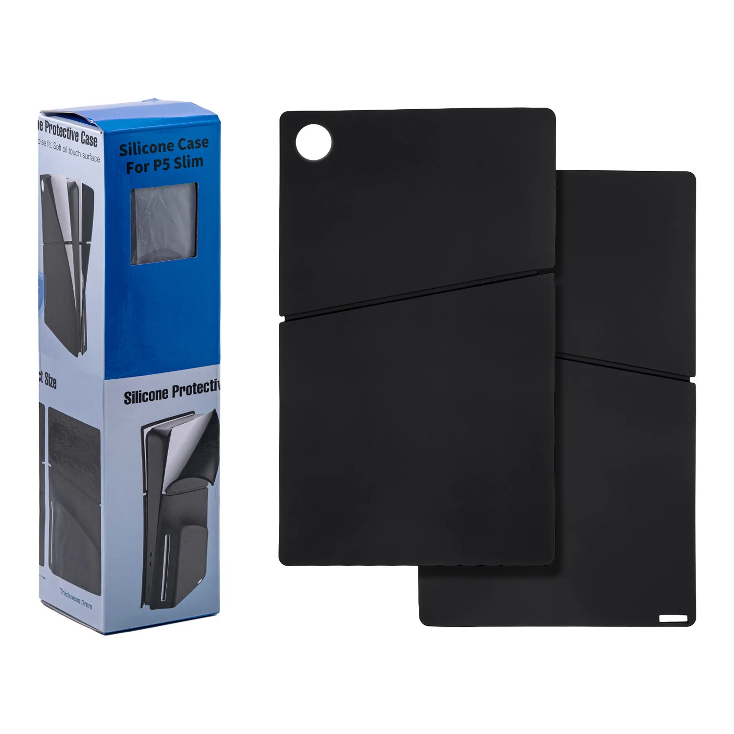 Dustproof Silicone Protective Case Cover for PS5 Slim Digital Edition-Black