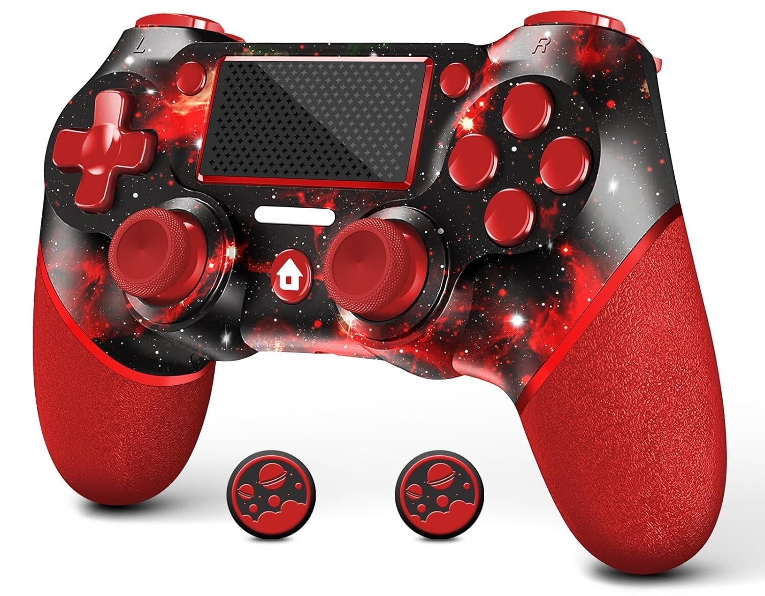 Wireless Controller for PS4 with Non-Slip Grip, 3.5mm Audio Jack and Thumb Caps