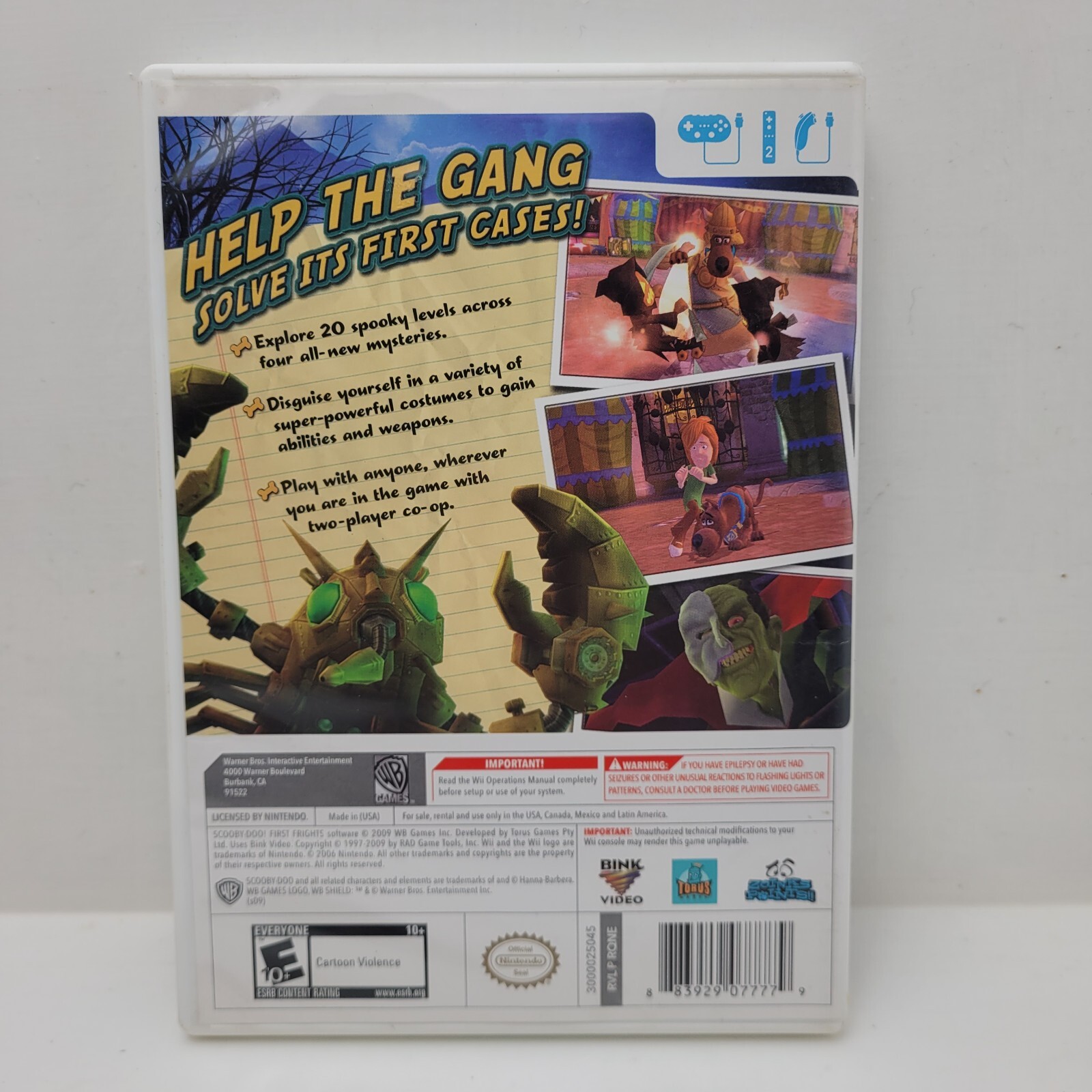 SCOOBY-DOO! FIRST FRIGHTS (Nintendo Wii, 2009) GAME COMPLETE with MANUAL